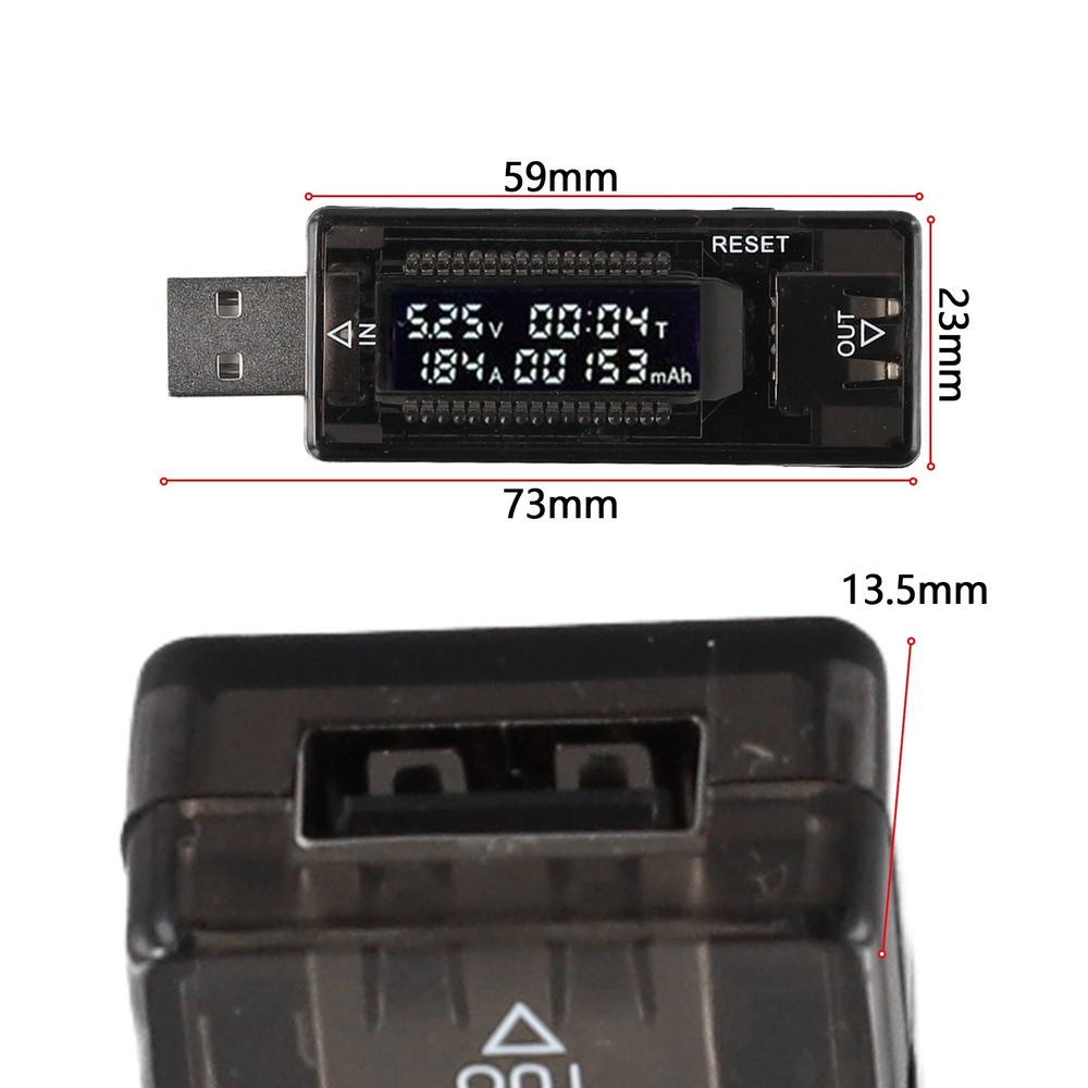 Durable USB Detector LCD Display Power Capacity Tester Current Meter