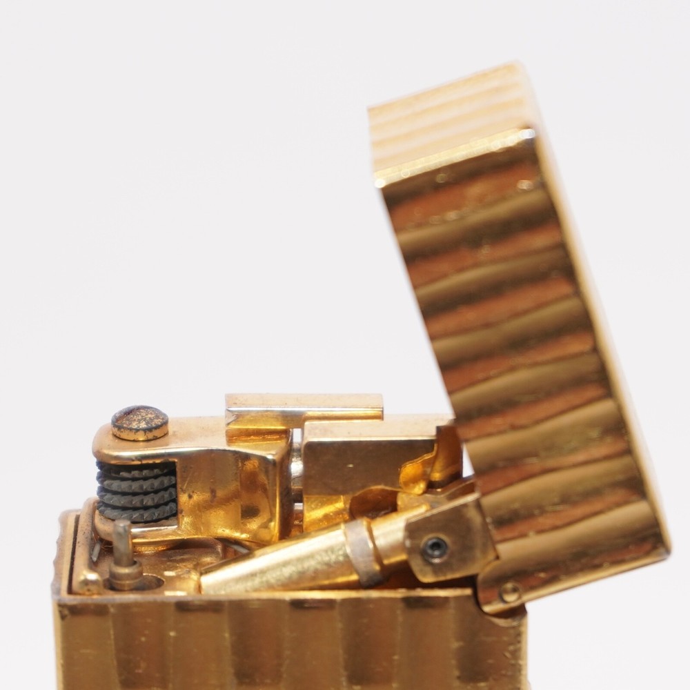 Dunhill Lighter Gold Bambo Pattern-Ultrasonically Cleaned_Working