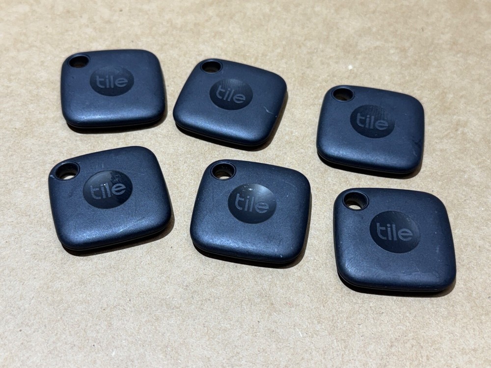 [6-PACK] TILE MATE (2022) BLACK BLUETOOTH TRACKER FINDER - [RE-44001] - [USED]