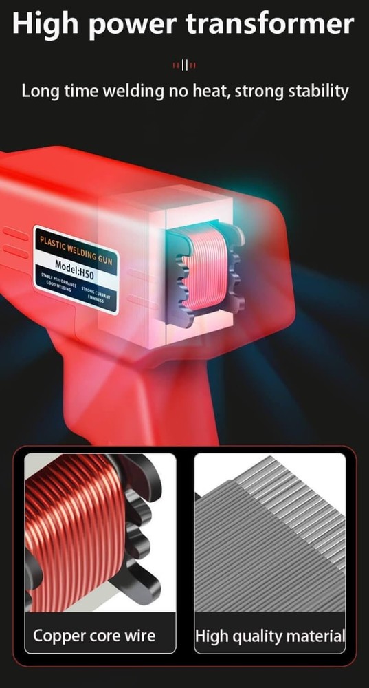 220W Plastic Welder, Multipurpose Fit, Plastic Welding Kit, Quick Plastic Rep...