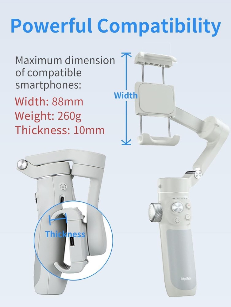 Feiyu VB4 Smartphone Gimbal Stabilizer for iPhone Android Foldable Selfie Stick