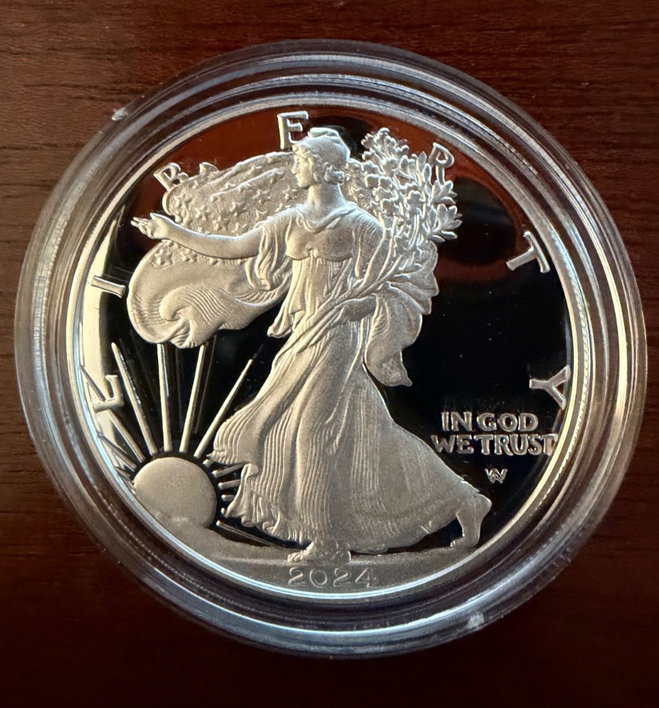 2024-W Proof Silver Eagle with OGP and COA