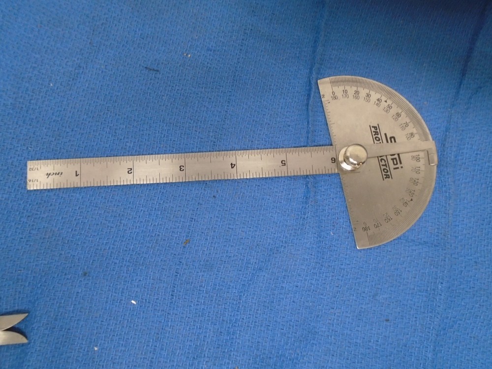SPI 30-393-3 Rectangular Head Protractor 180°