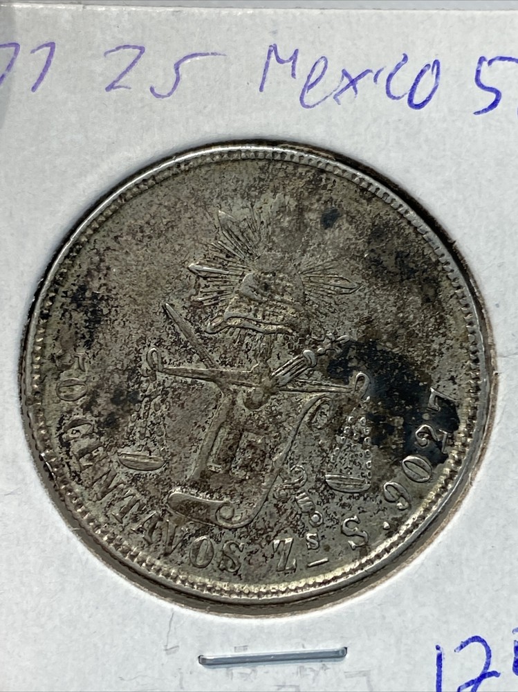 1877 zs mexico 50 centavos higher grade
