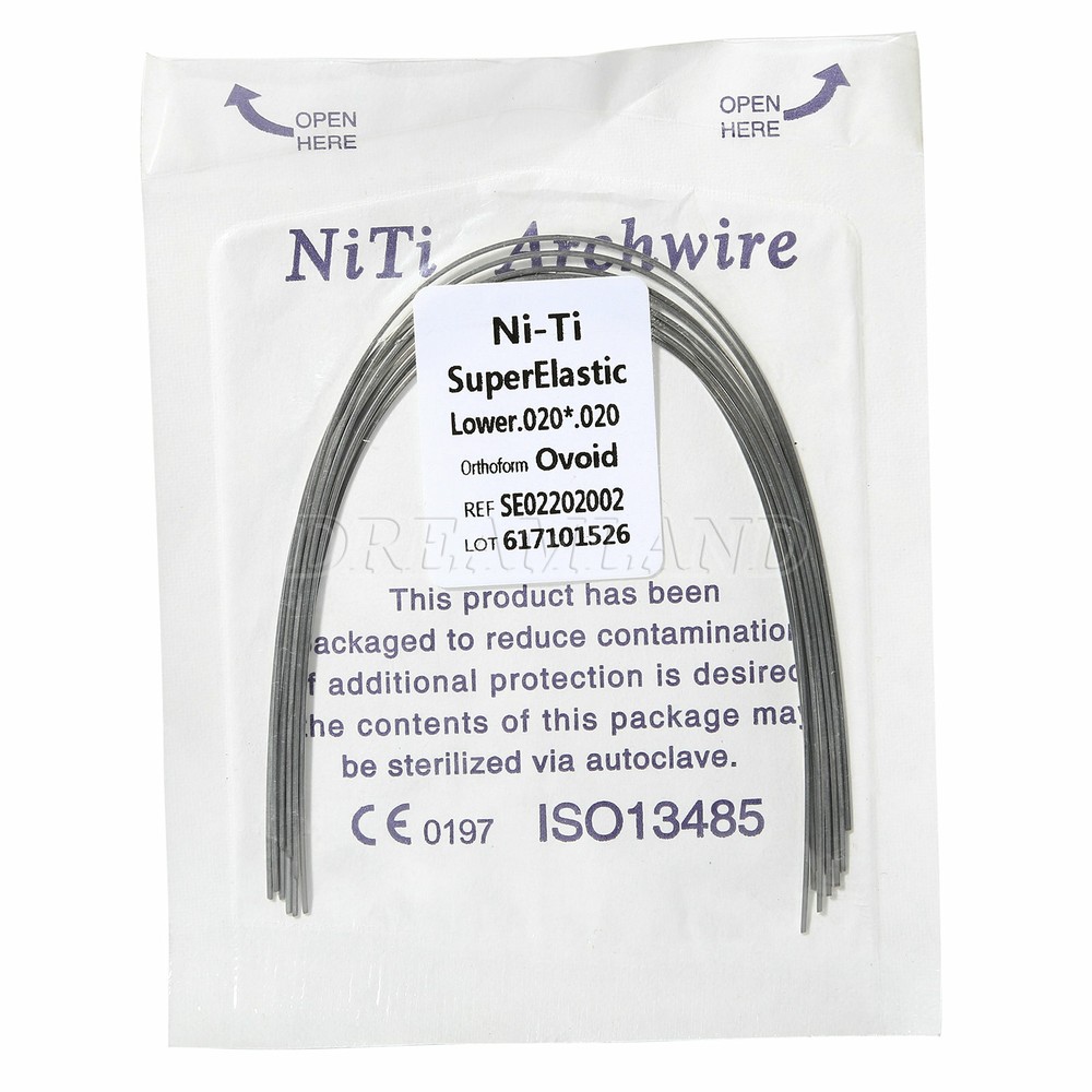 10 Packs Dental Ortho Niti Rectangular Arch Wire Super Elastic / Mini Brackets
