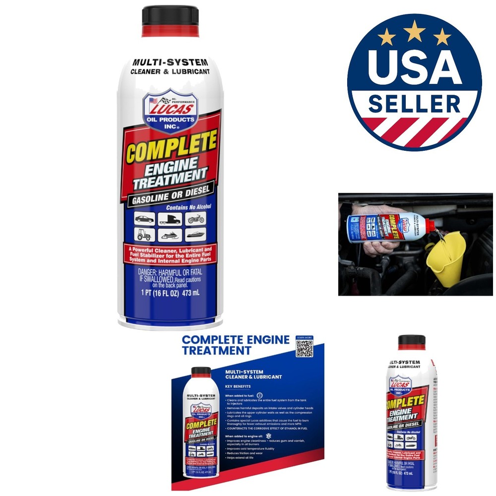 Lucas Complete Engine Treatment - Reduces Emissions & Improves MPG - 16 Oz