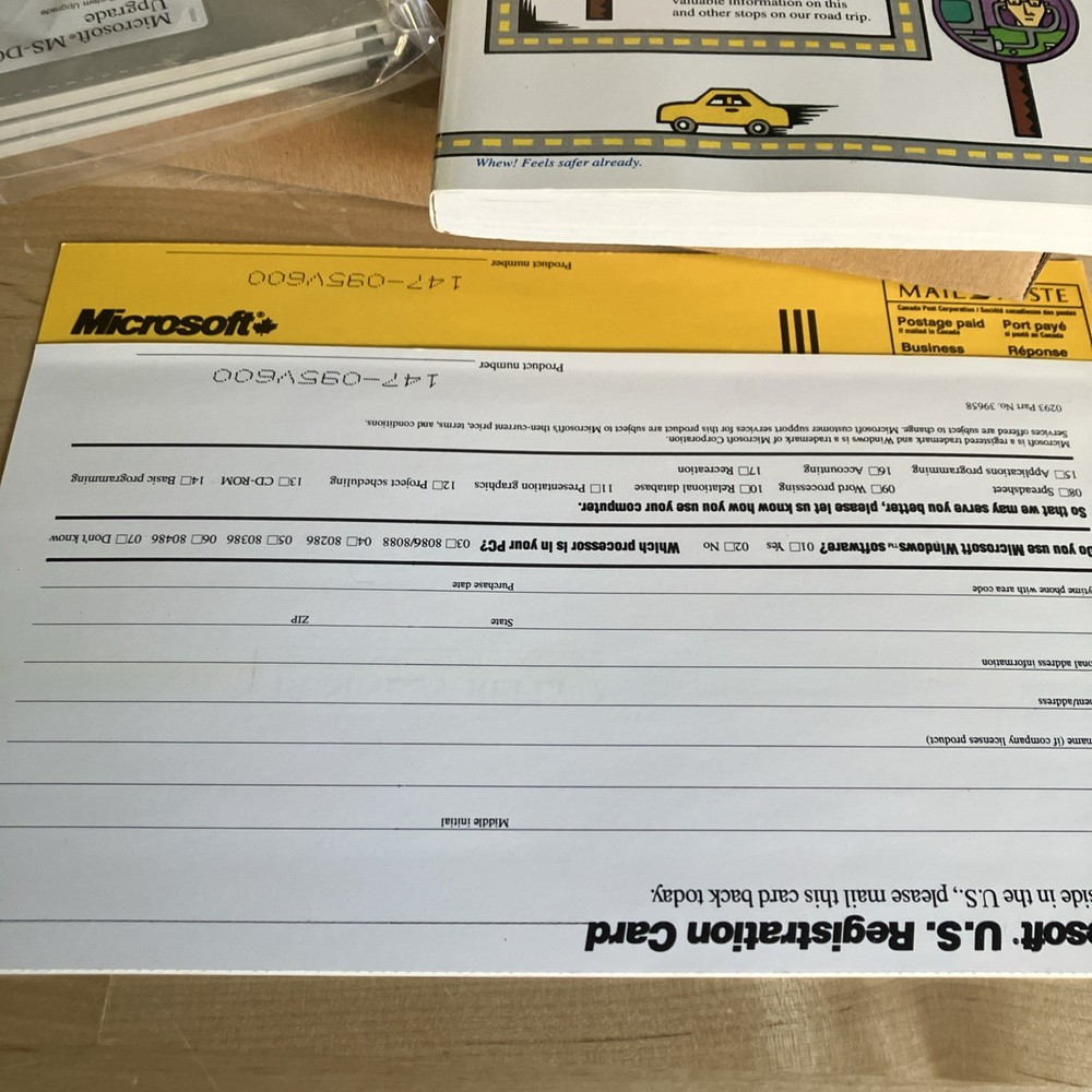 Vintage Microsoft MS-DOS 6.0 Upgrade Operating System 3.5" Floppy Discs OPEN BOX