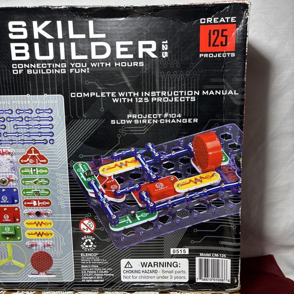 STEM Skill Builder Circuit Maker Create 125 Projects, 31 Electronic Pieces ￼