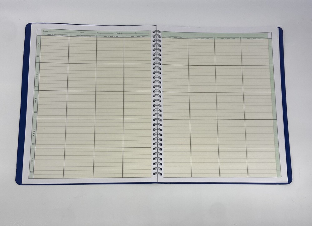 8 Period Teacher Lesson Plan; Days Vertically Down The Side (W208) - OPEN BOX