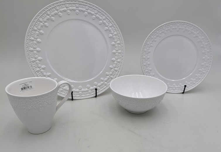 Lenox White Chelse Muse Fleur 4Pc Place Setting