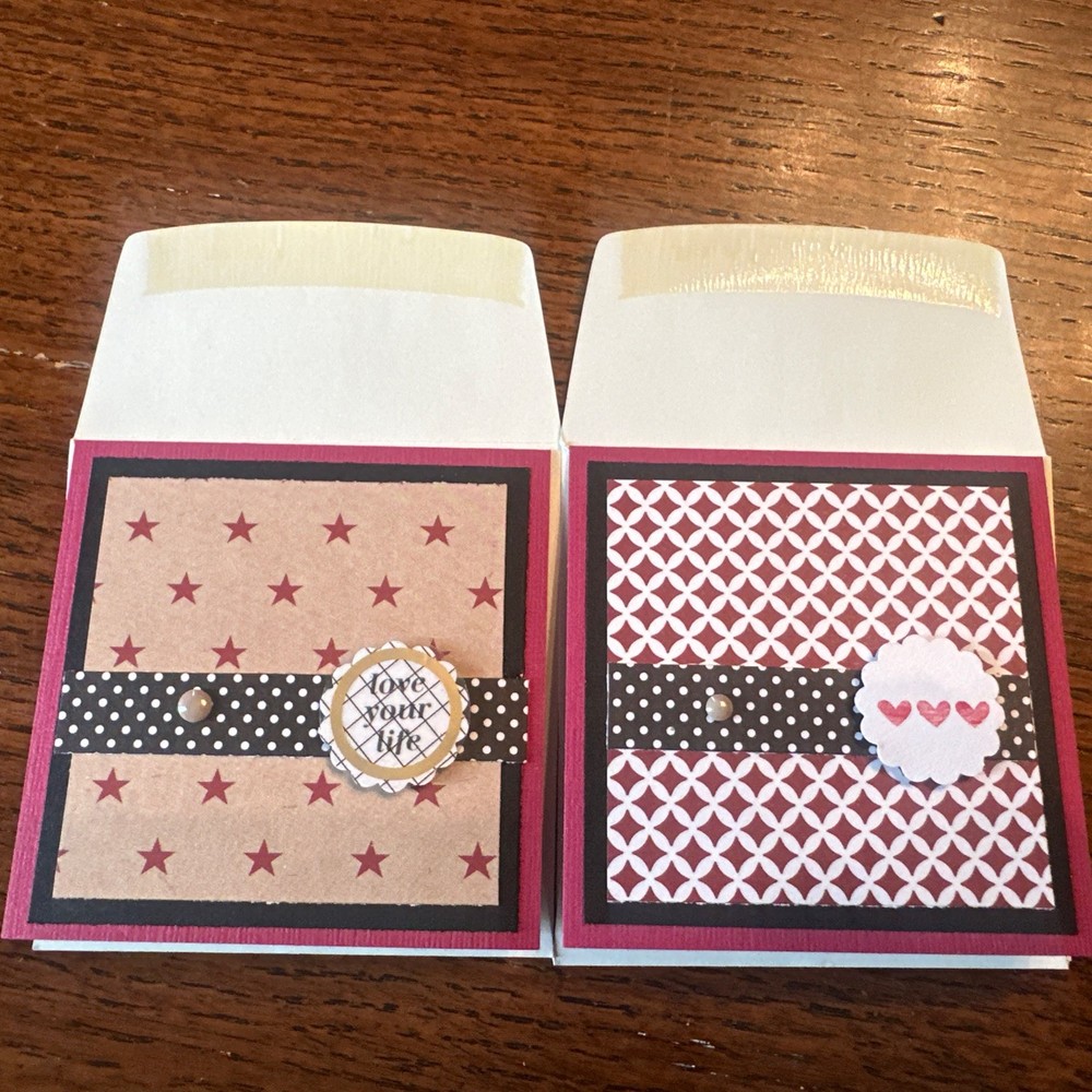 2 Handmade Mini Cards 3x3 with Envelopes