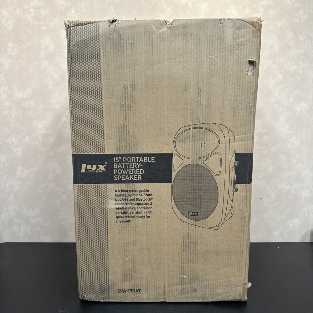 LyxPro 15'' Active PA Rechargeable Battery Speaker System