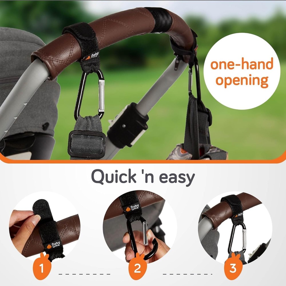 Universal Stroller Clips 2-Pack with 11 lb Capacity - Essential for Parents