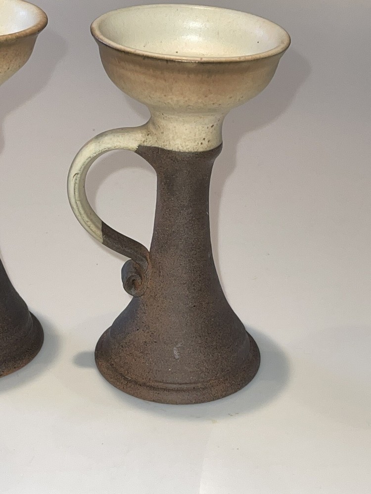 Jack O'Patsy JOP Ireland Studio Pottery Celtic Spiral Votive Candle Holders EUC