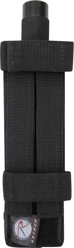 Black Long MOLLE Holder for Baton Pouch With Bottom Hook And Loop Web Strap