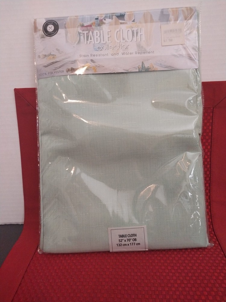 Cheft Central 52x70 Inches Tablecloth. Light/soft Mint. Stain Resistant And...
