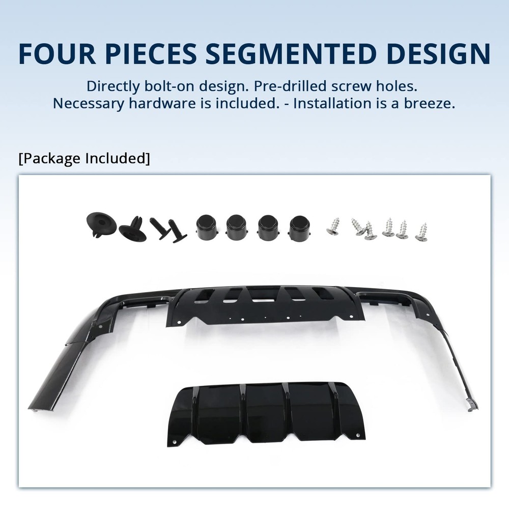 2015-2023 挑战者后扩散器光泽黑色 PP V3 风格 4 件套