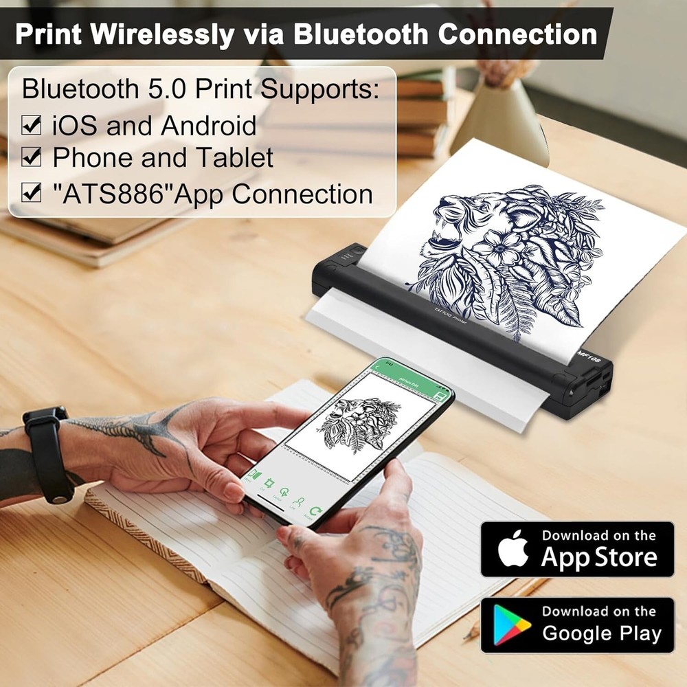 MFoffice MF108 Bluetooth Tattoo Stencil Printer