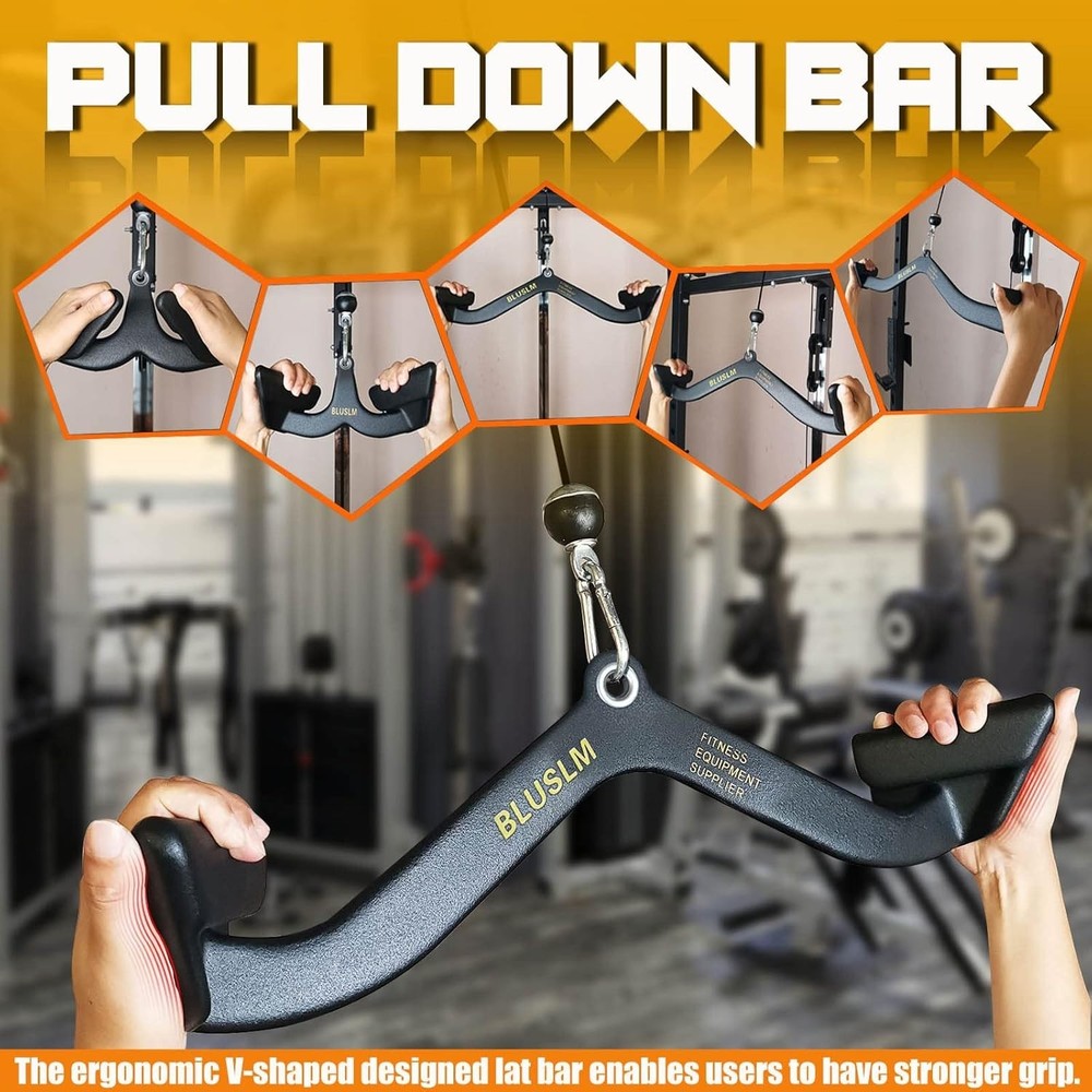 LAT Pull Down Bar LAT Pulldown Attachments T-bar V-bar Cable Attachment