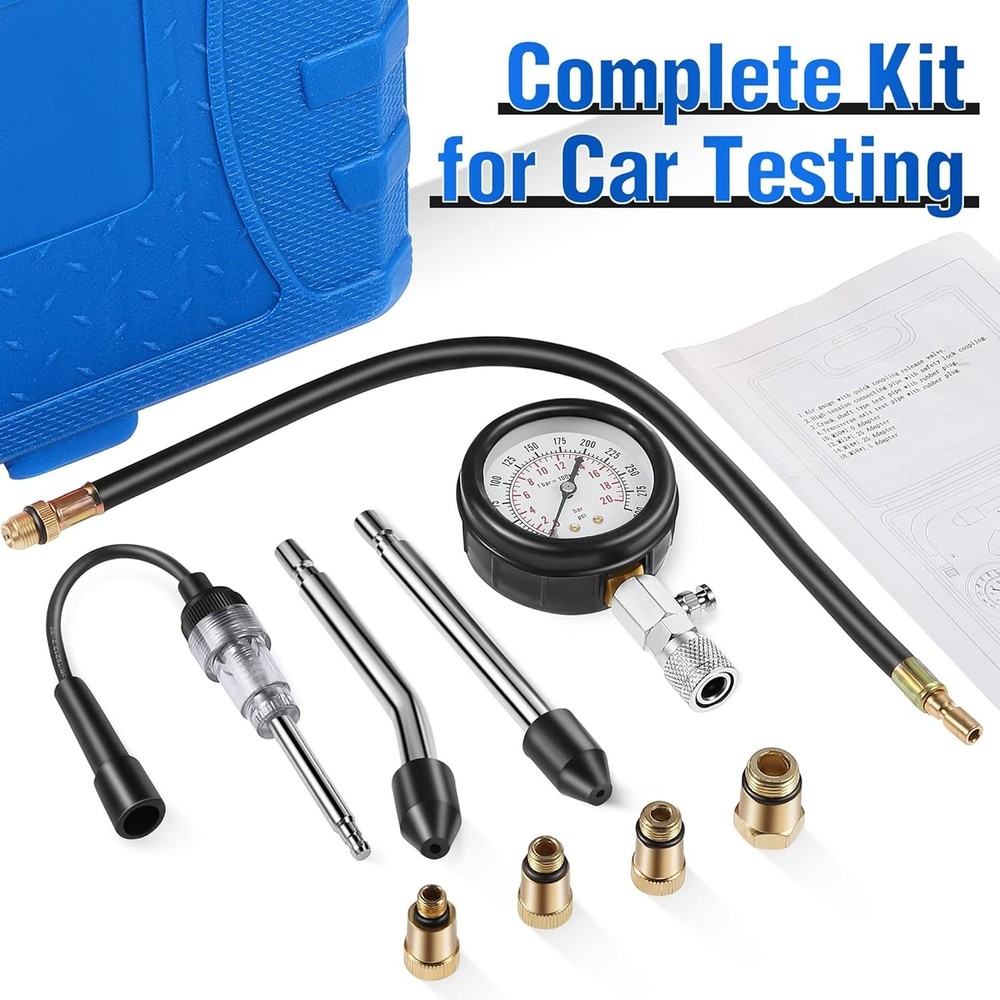 Automotive Engine Compression Tester Set - 9 Essentials for Accurate Diagnostics