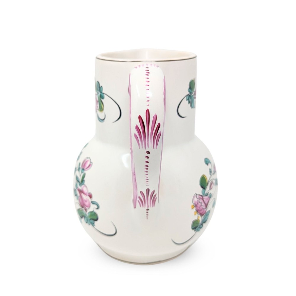 French Faience Floral Pitcher