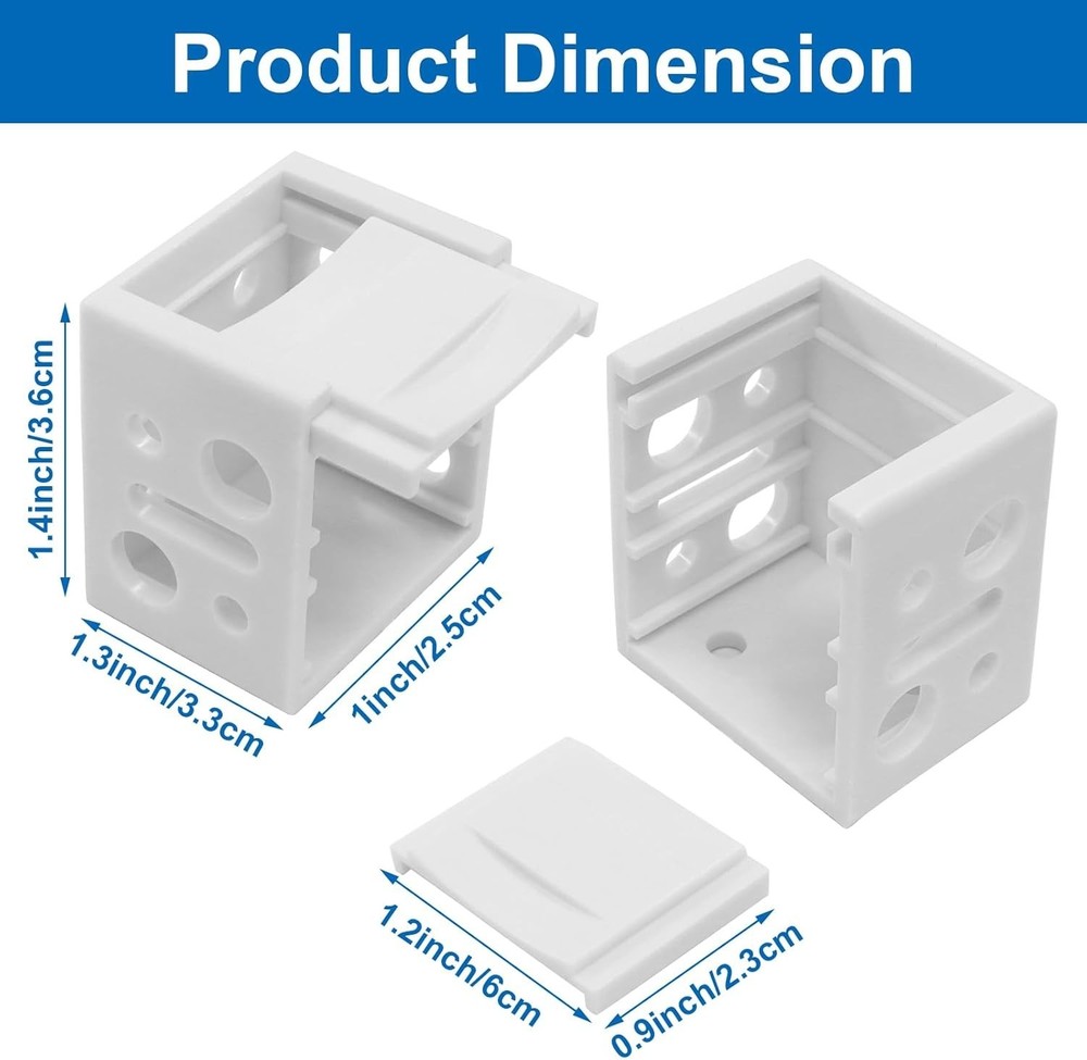 Plastic Window Blind Support Set - 2 Pack 1 Inch Brackets for Easy Installation