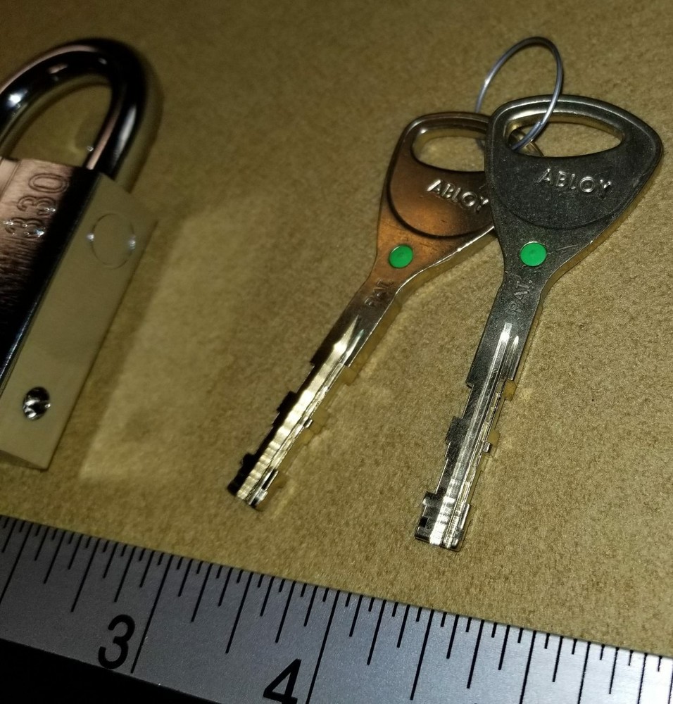 Abloy PL330 Pl 330 model padlock with 2 working keys - New