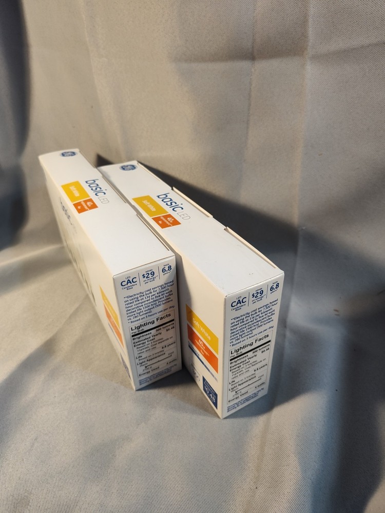 2 Pack 12 Bulbs GE Basic 40W Led Candelabra Base CAC Dimmable Soft White