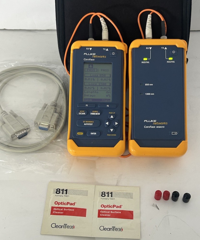 Fluke Networks Certifiber Advanced Multimode Fiber Optic Certification Tool-Case