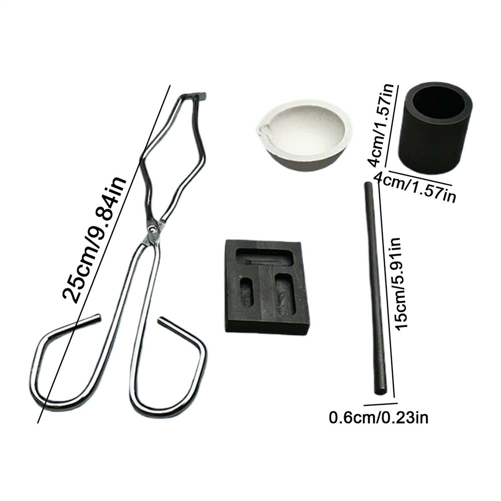 Graphite Ingot Crucible Mold Set Torch Melting Tools Kit For Gold & Silver