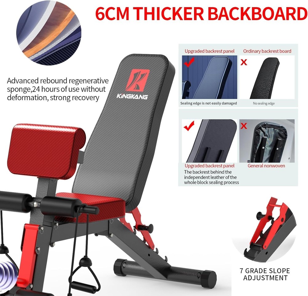 Versatile Adjustable Bench for Home Gym - 600lbs Capacity, Foldable Convenience