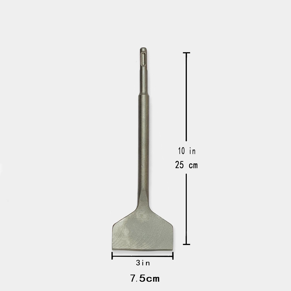SDS plus Chisel, Tile Removal Tool, 3”Wide,Thin Set Removal Tool, Suitable for D