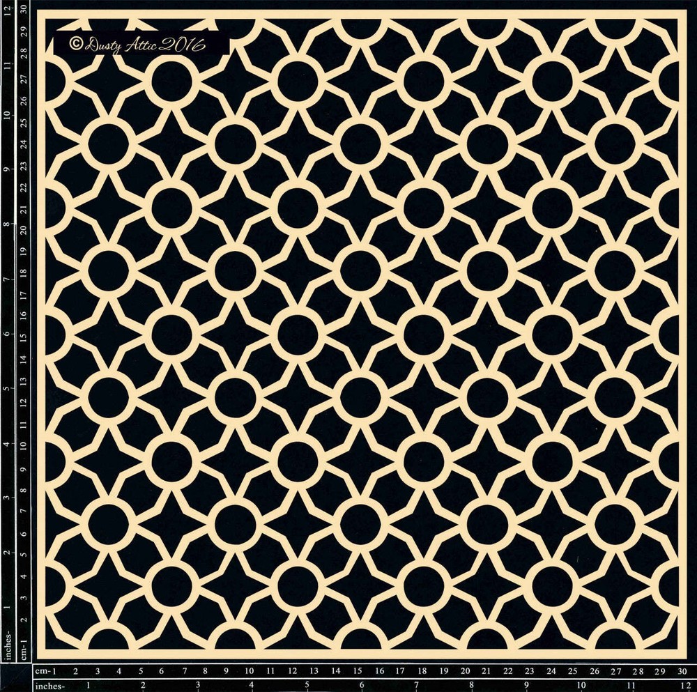 Dusty Attic Chipboard  Geo12x12 Panel #2 Large, DA1617
