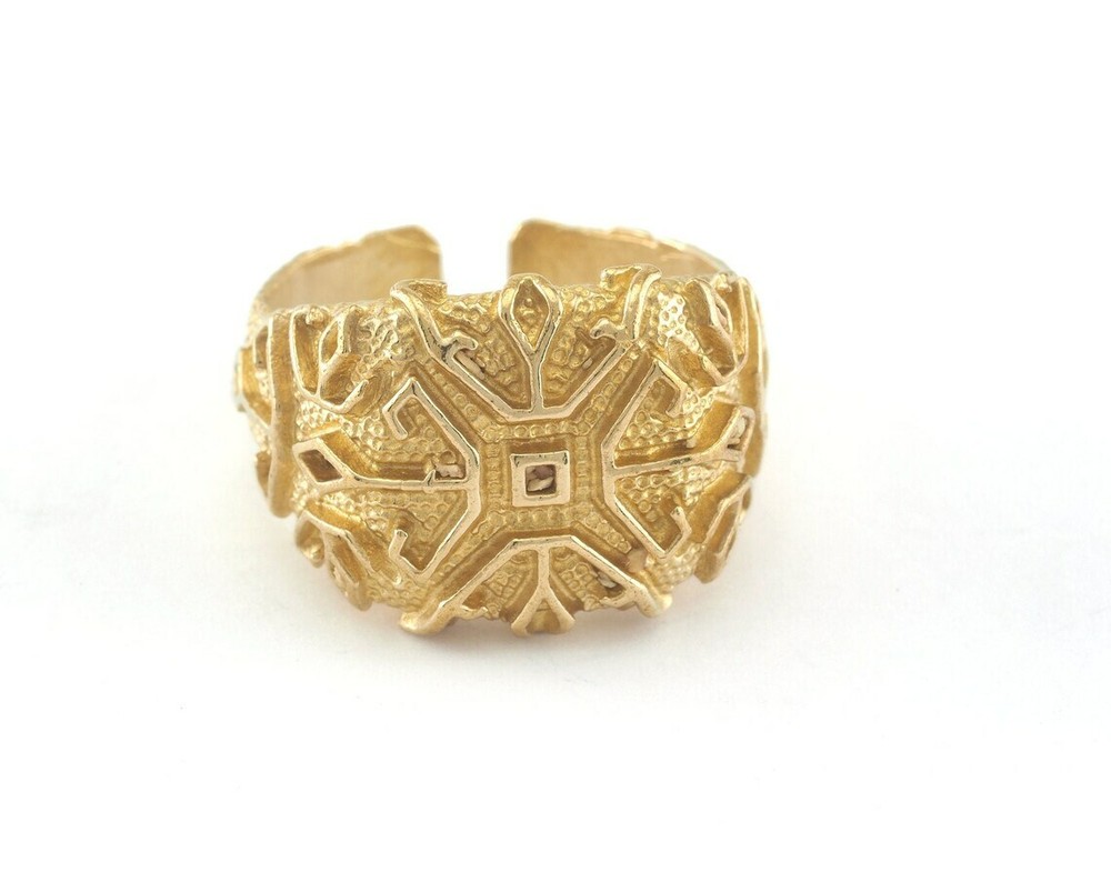 Signet Ring Adjustable Raw brass (21mm 11US inner size) 2579