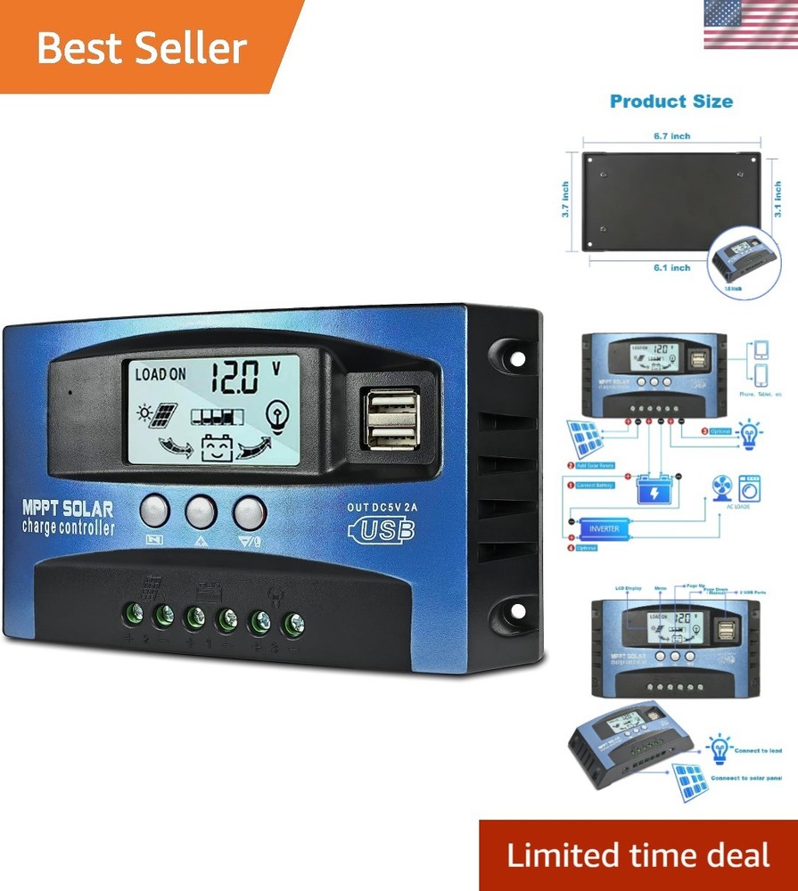 High-Efficiency 100A MPPT Solar Charge Controller - Safe & User-Friendly Design