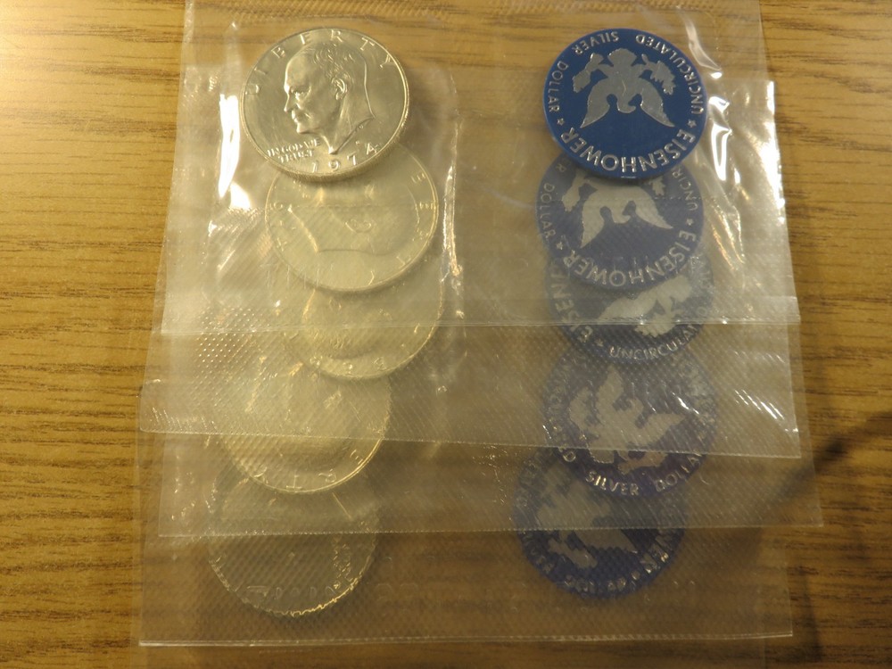 1974 Ike Silver Dollars 40% Silver  all unc.