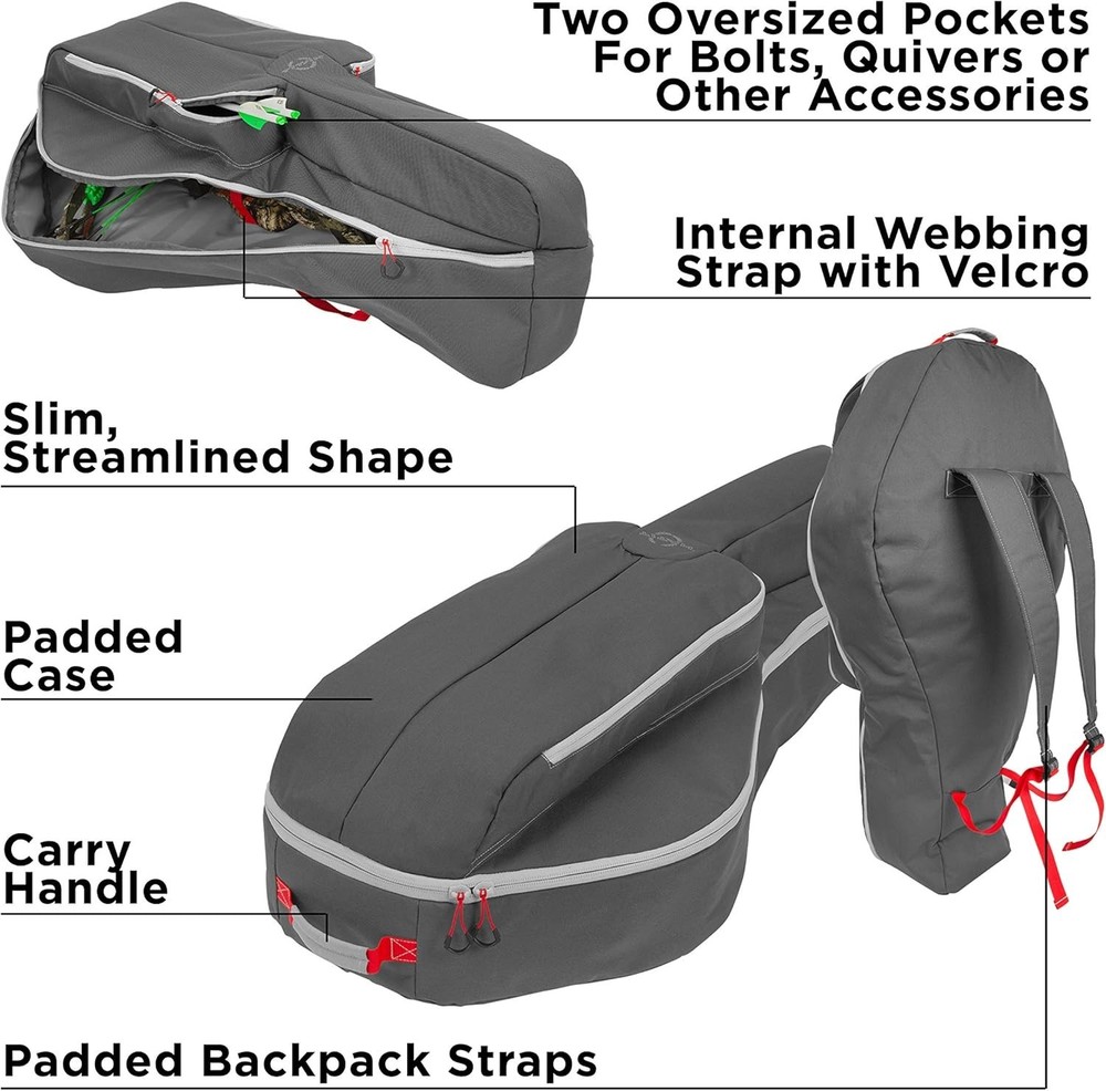 Crossbow Case Soft-Shell Padded Bag Storage for Narrow Limb Crossbows