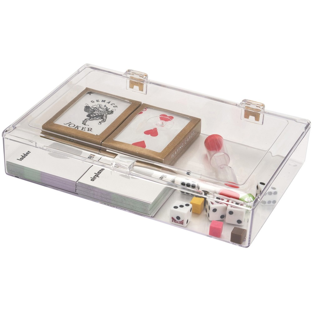 Pioneer Plastics Clear Rectangular Hinged Container, 9.5" x 6.25" x 1.5625"
