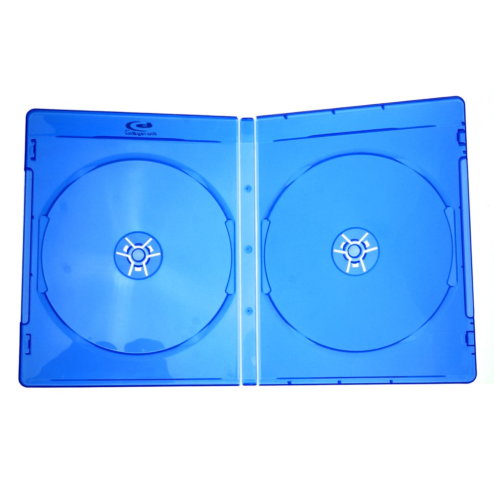 CD DVD Blu-Ray Two Disc Plastic Storage Case 11mm Empty Holder Sleeve Cover