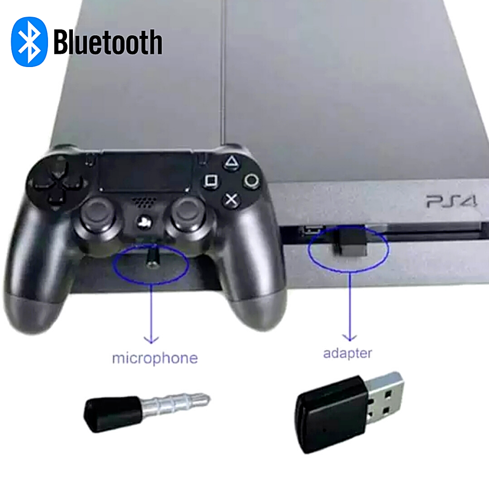 For PS4 Bluetooth Wireless USB Adapter Dongle Receiver for Headphone Microphone