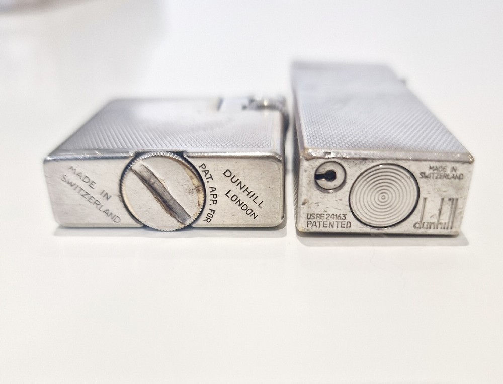 Two Vintage dunhill silver plated lighter