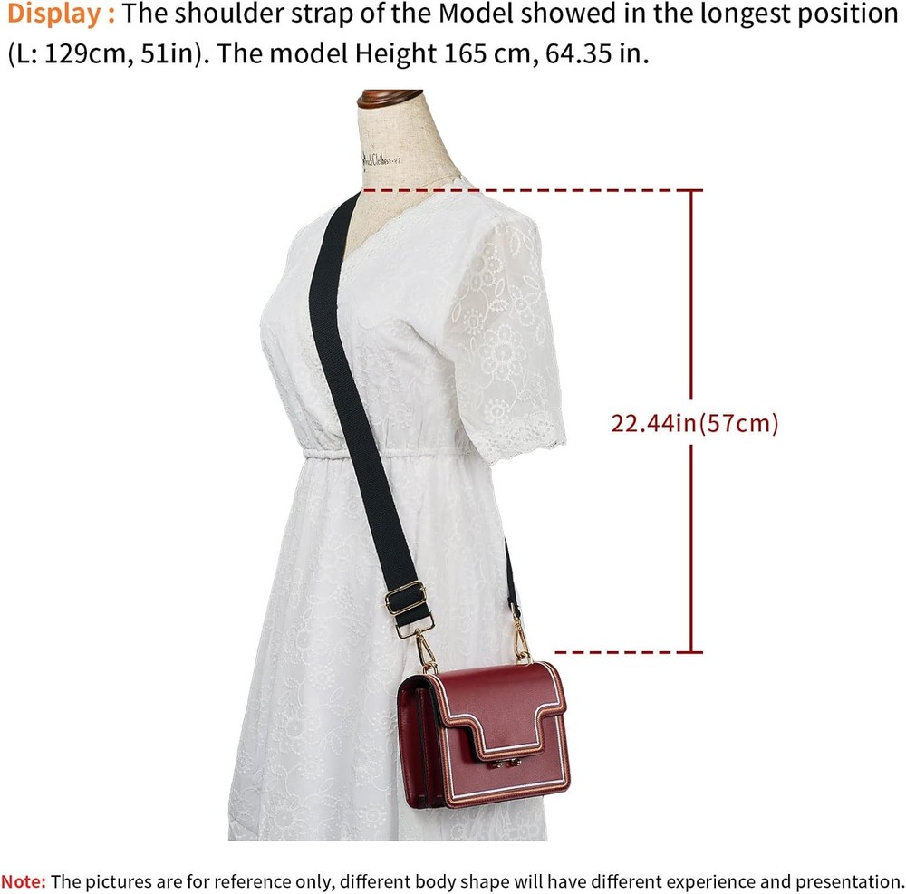 Wide Shoulder Purse Strap Replacement Adjustable Belt Canvas Bag Black