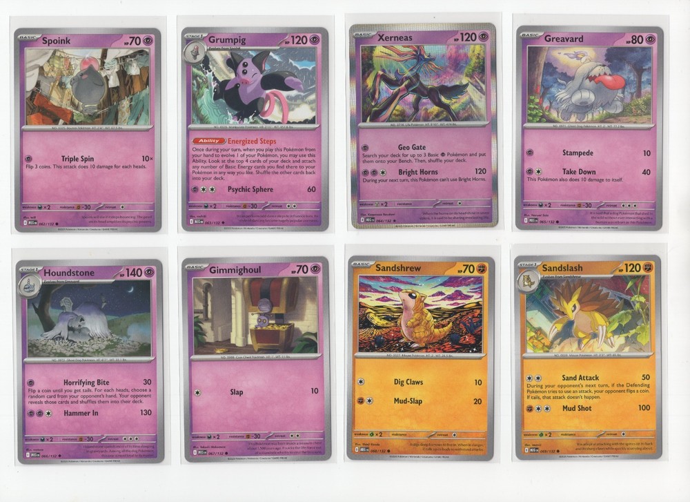 Pokemon ME1 Mega Evolution C/U/R Complete Set 122 Cards