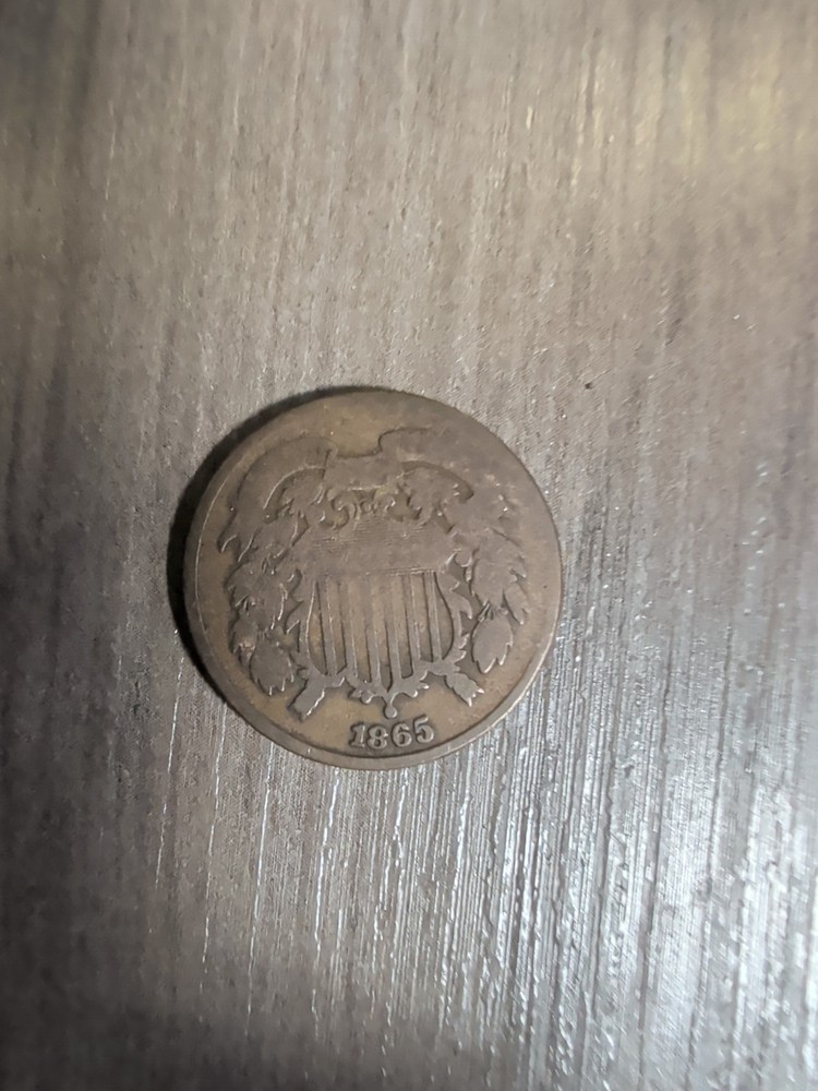 1865 TWO CENT PIECE COIN