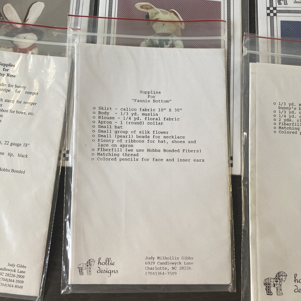 hollie designs pattern lot Of 9 Patterns