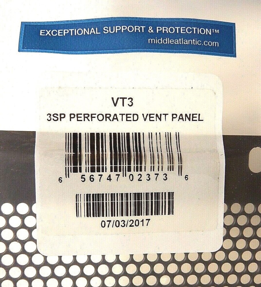 2x Middle Atlantic Products VT3 3SP Perforated Vent Panel - 2 Panel Lot