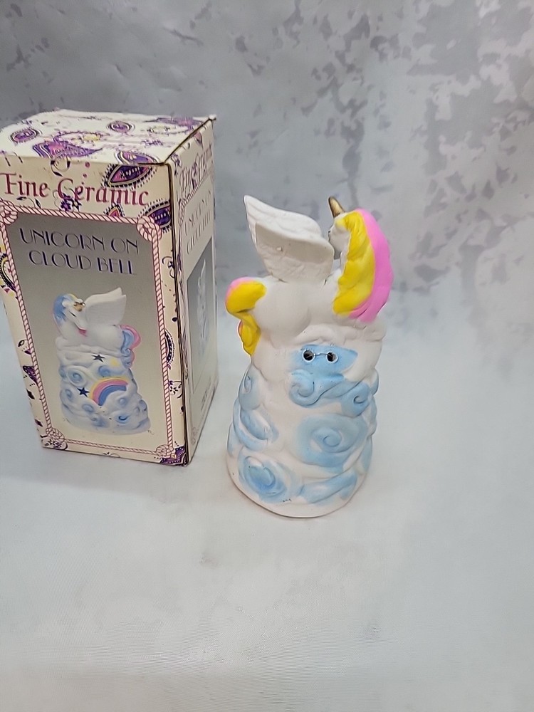 Fine Ceramic Unicorn On Cloud Bell Pre-owned