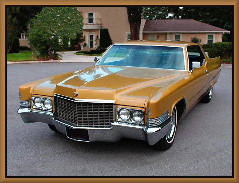 1970 Cadillac Coupe DeVille Gold, Toolbox - Refrigerator Magnet, 42 MIL