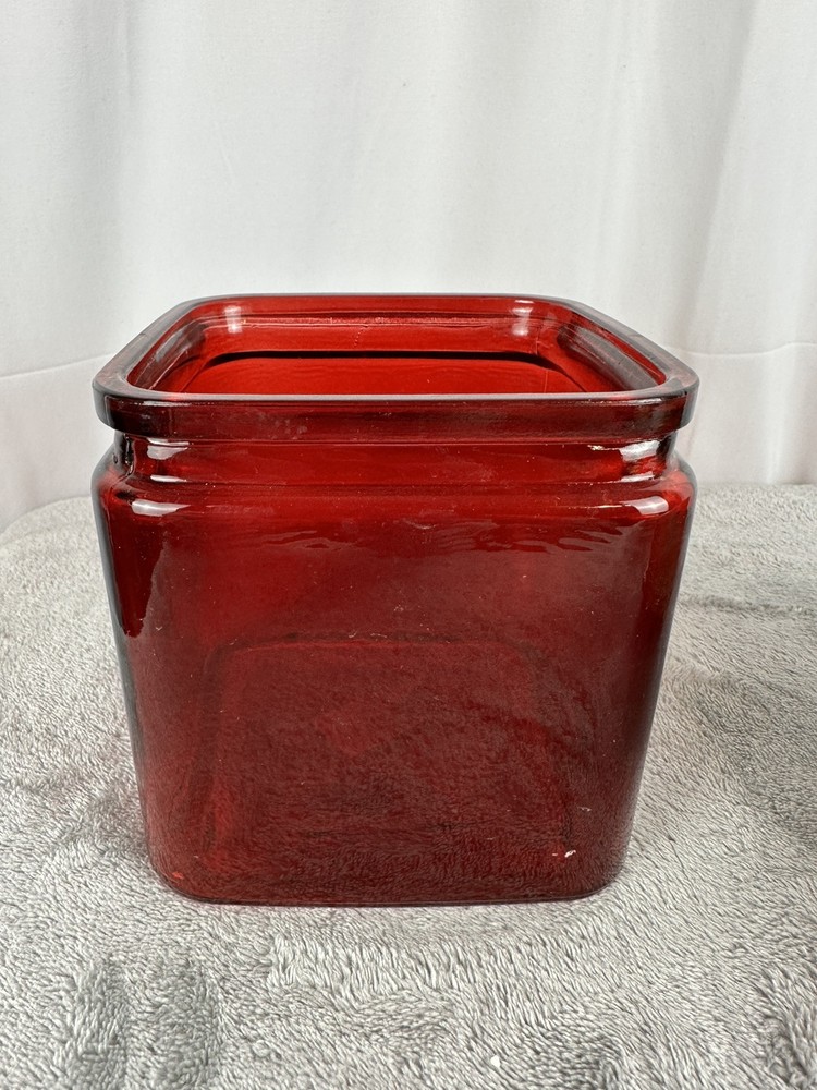 Red Square Cubed Vase