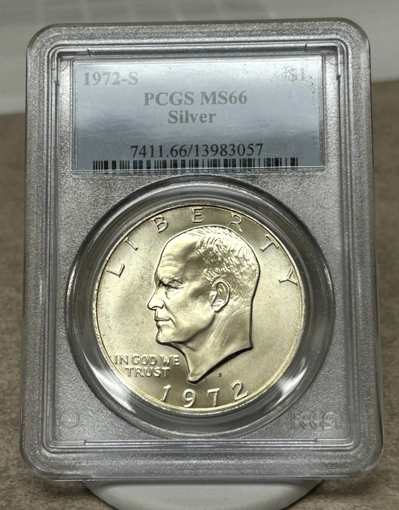 1972-S Silver Eisenhower Dollar - MS66 - PCGS - Highly Lustrous